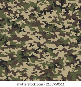 La textura de camuflaje es un patrón sin fisuras. Resumen del fondo moderno de camo militar para tela y moda estilo ejército de impresión textil. Ilustración vectorial.