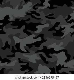Camouflage texture seamless pattern. Abstract modern military camo ornament for fabric and fashion textile print. Vector background.