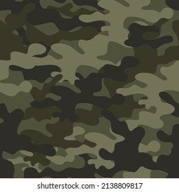 Camouflage texture seamless pattern. Abstract modern military camo background for fabric and fashion textile print. Vector illustration.