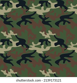 Camouflage texture seamless pattern. Abstract modern military camo background for fabric and fashion textile print. Vector illustration.