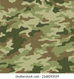 Camouflage texture seamless pattern. Abstract modern military camo background for fabric and fashion textile print. Vector illustration.