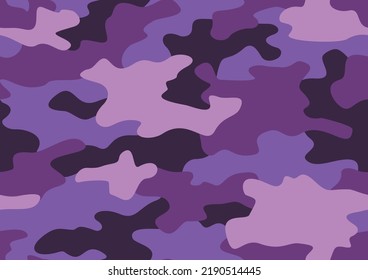 Camouflage texture seamless pattern. Abstract modern military ornament for army and hunting print. Vector background.