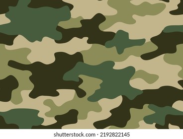 Camouflage texture seamless pattern. Abstract modern military ornament for army and hunting print. Vector background.
