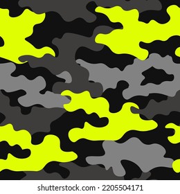 Camouflage texture seamless pattern. Abstract modern military ornament for army and hunting print. Vector background.