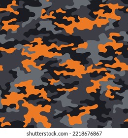 Camouflage texture seamless pattern. Abstract modern military camo background for fabric and fashion textile print. Vector illustration.