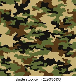 Camouflage texture seamless pattern. Abstract modern military camo background for fabric and fashion textile print. Vector illustration.