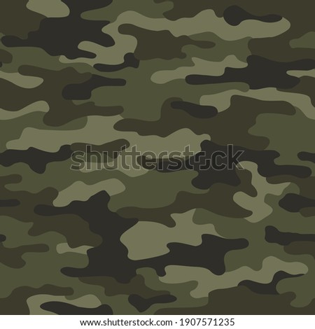 Camouflage texture seamless pattern. Abstract modern military camo background for fabric and fashion textile print. Vector illustration.
