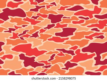 Camouflage texture seamless pattern with curve spots. Abstract modern military endless background for fabric and fashion print. Vector illustration.