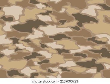 Camouflage texture seamless pattern with curve spots. Abstract modern military endless background for fabric and fashion print. Vector illustration.