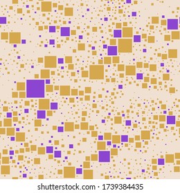 Camouflage texture seamless pattern. Dotted pixel endless camo military ornament of square tiles. Modern abstract vector background.