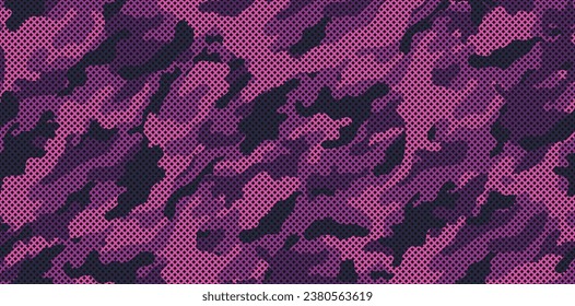 La textura de camuflaje es un patrón sin fisuras con rejilla. Patrón de camuflaje vectorial para el diseño de ropa. Patrón militar de moda. 