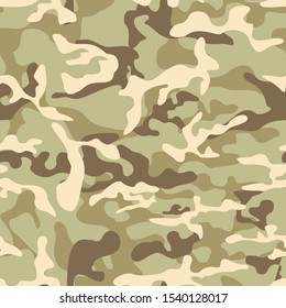 Camouflage texture seamless pattern. Military background. Print on fabric. Modern vector design.