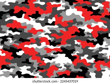 Camouflage texture seamless pattern. Military style abstract modern endless ornament for fabric and fashion textile print. Vector background.