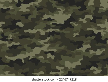 Camouflage texture seamless pattern. Military style abstract modern endless ornament for fabric and fashion textile print. Vector background.