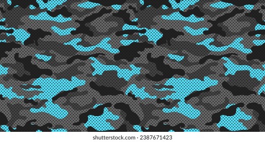 Camouflage texture seamless pattern with triangle grid. Vector camouflage pattern for clothing design. Trendy camouflage military pattern. 