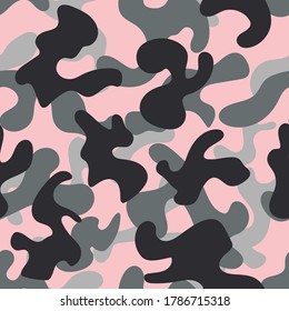 Camouflage texture seamless pattern. Vector illustration