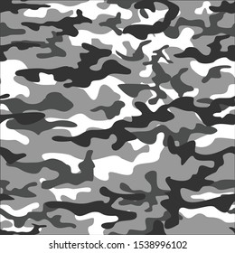 Camouflage texture seamless pattern.Grey colors.Abstract military background.Modern design.Print .Vector