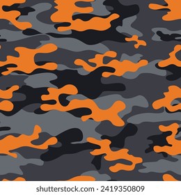 
Camouflage texture seamless vector pattern, military repeat background, trendy modern textile print, illustration