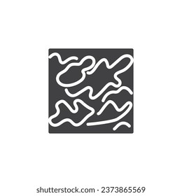 Camouflage texture vector icon. filled flat sign for mobile concept and web design. Military camouflage glyph icon. Symbol, logo illustration. Vector graphics