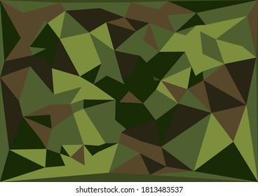 Camouflage triangle pattern. Vector grunge illustration. Military background