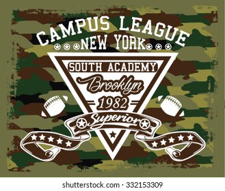 camouflage t-shirt design, new york graphic design