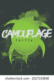Camouflage Turtle T-shirt design templates, 2000x2750px size 300dpi resolution, 100% Vector, Easy to edit and fully customizable, Organized and Detailed Colors Layers