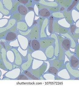Camouflage under the square-diagonal grid. Seamless editable pattern. Unique disguise.