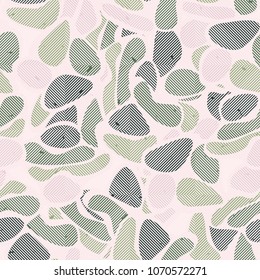 Camouflage under the square-diagonal grid. Seamless editable pattern. Unique disguise.