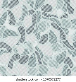 Camouflage under the square-diagonal grid. Seamless editable pattern. Unique disguise.