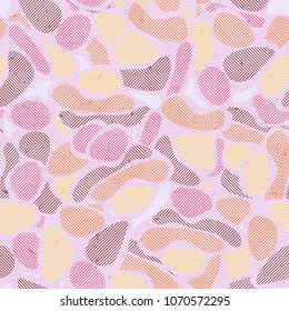 Camouflage under the square-diagonal grid. Seamless editable pattern. Unique disguise.