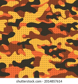 Camouflage uniform seamless pattern. Endless hunting print.