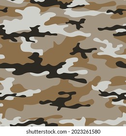 Camouflage vector illustration seamless army uniform.