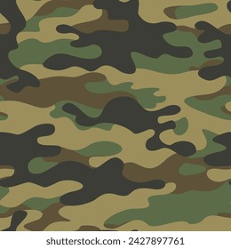 Ilustración vectorial de camuflaje textura sin fisuras del ejército, fondo moderno de moda.