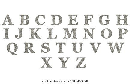 Camouflage vector letters isolated on white background.