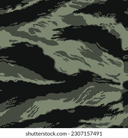 Camouflage vector linear pattern, trendy abstraction