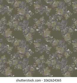 Camouflage, vector pattern. Classic urban style, masking camo repeat print. Grey, khaki and olive green colors camoflage texture. Wallpaper, backdrop, cover etc.
