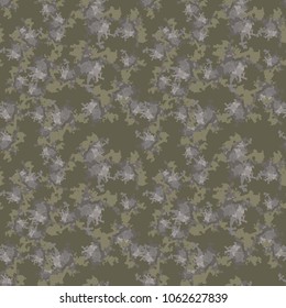 Camouflage, vector pattern. Classic urban style, masking forest camo repeat print. Grey, khaki and olive green colors camoflage texture. Wallpaper, backdrop, cover etc.