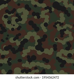 Camouflage vector pattern, forest military pattern on textiles. Disguise for printing