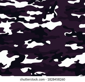 
Patrón vector de camuflaje fondo moderno y elegante para textiles. Diseño de impresión púrpura.