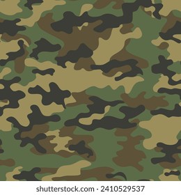 Camouflage vector seamless background, army pattern, classic print, fashionable urban design for textiles