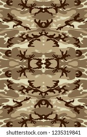 Camouflage vector seamless pattern. Army background in green shades, Abstract military texture, fabric print, soldier uniform design