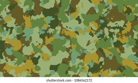 Camouflage vector seamless pattern background. Military abstract illustration. Soldier camo texture for army, navy, hunting, fashion cloth textile. Fabric colorful modern design style for uniform.