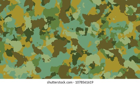 Camouflage vector seamless pattern. Military texture illustration. Camo clothing while hunting. Khaki design style for t-shirt.
