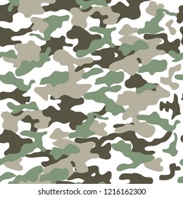 Camouflage vector texture design on transparent background. Army surface pattern. Soldier and military uniform print design