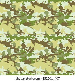 Camouflage vector texture - seamless military camo fashion fabric background.