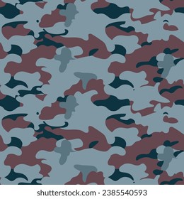 Camouflage wallpaper design vector image. Repeating tile background of military clothing seamless pattern texture.