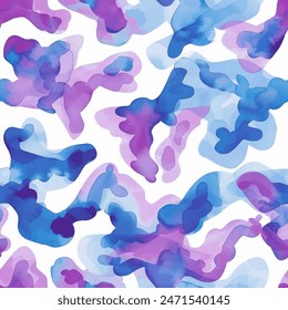 Camouflage watercolor seamless pattern. Trendy style camo, repeat print.  Design element for sale banners, posters, labels, and gift wrapping paper.