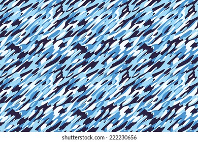 Camouflage Winter Snow White Blue Background - Winter snow white blue military camouflage textile pattern. All sides fit perfectly seamless together.