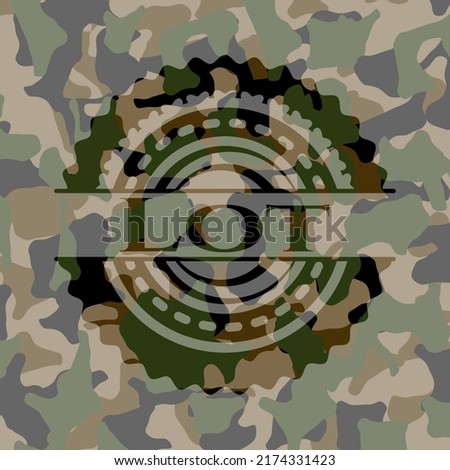 Lot camouflaged emblem. Vector Illustration. Detailed. 