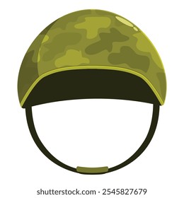 Casco militar camuflado aislado sobre fondo blanco, que representa la seguridad, la protección y la preparación para el combate